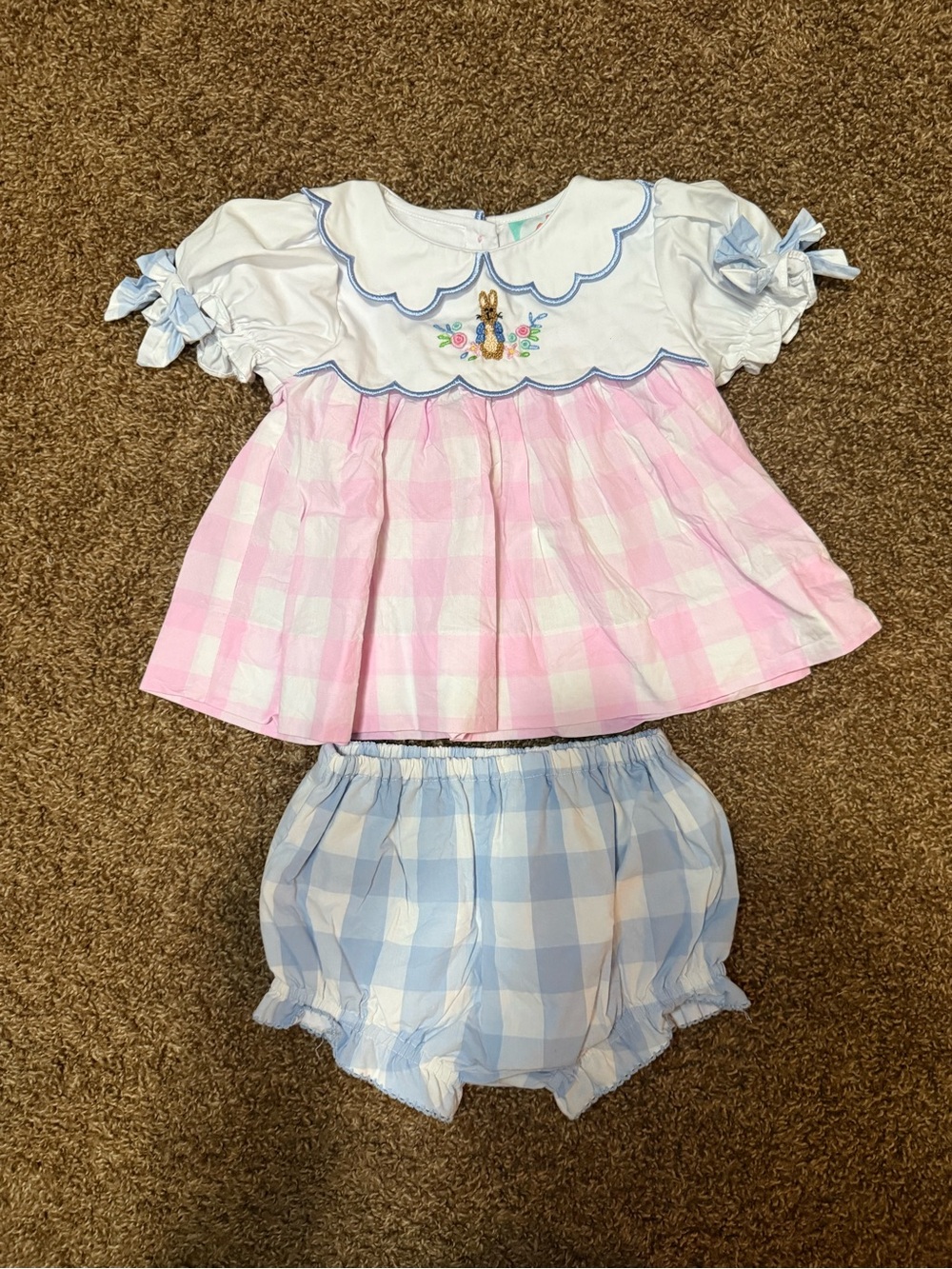 Smocked Flamingo bunny set 18m